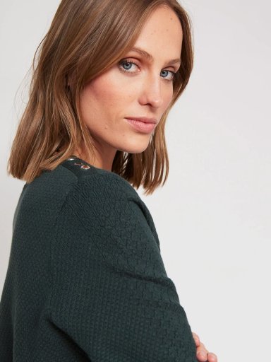 SWEATER MUJER CACHAREL CUELLO REDONDO MANGA LARGA PERLAS - 4