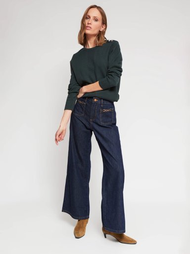 SWEATER MUJER CACHAREL CUELLO REDONDO MANGA LARGA PERLAS - 5