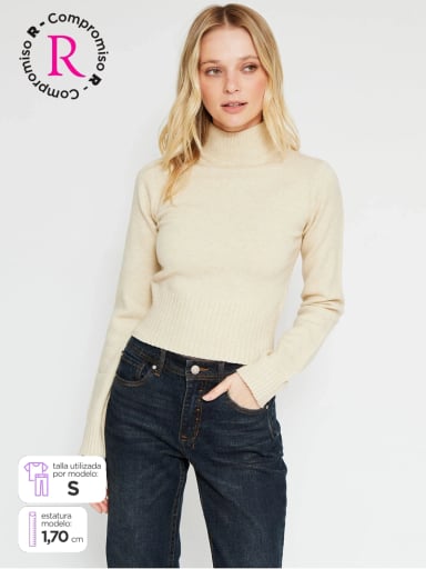 SWEATER MUJER INDEX CUELLO ALTO MANGA LARGA - 1