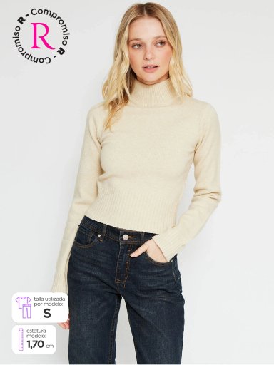 SWEATER MUJER INDEX CUELLO ALTO MANGA LARGA - 1