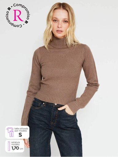 SWEATER MUJER INDEX CUELLO ALTO MANGA LARGA - 1