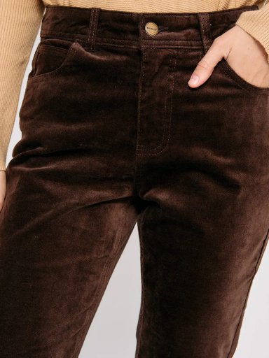 PANTALÓN MUJER TATIENNE ALGODÓN FLARE EFECTO TERCIOPELO - 4