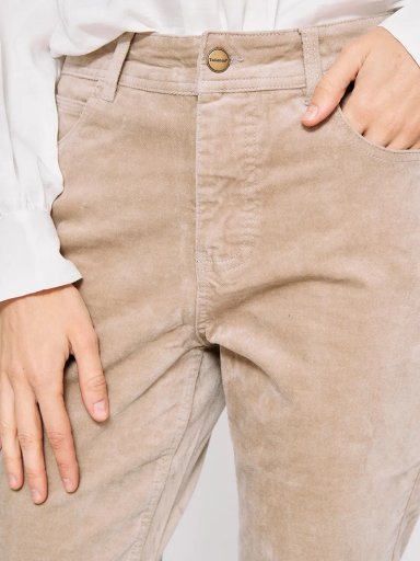 PANTALÓN MUJER TATIENNE ALGODÓN FLARE EFECTO TERCIOPELO - 4