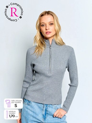 SWEATER MUJER BARBADOS CIERRE - 1
