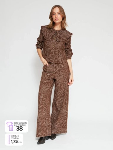 JEANS MUJER TATIENNE ALGODÓN WIDE LEG DESFLECADO - 1