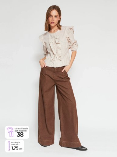 JEANS MUJER TATIENNE ALGODÓN WIDE LEG - 1