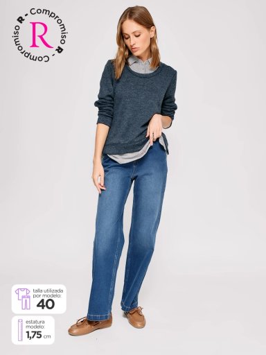 JEANS MUJER AZIZ ALGODÓN REGULAR - 1