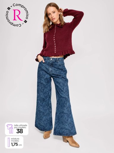 JEANS MUJER MARQUIS ALGODÓN WIDE LEG DISEÑO - 2