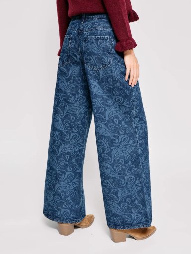 JEANS MUJER MARQUIS ALGODÓN WIDE LEG DISEÑO - 3