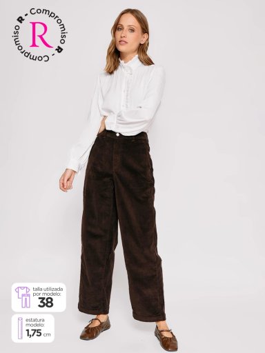 PANTALÓN MUJER MARQUIS ALGODÓN BARREL COTELÉ - 1