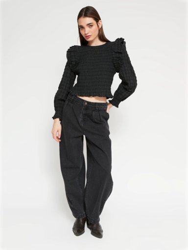 BLUSA MUJER BARBADOS ALGODÓN CUADROS RUFFLES - 4