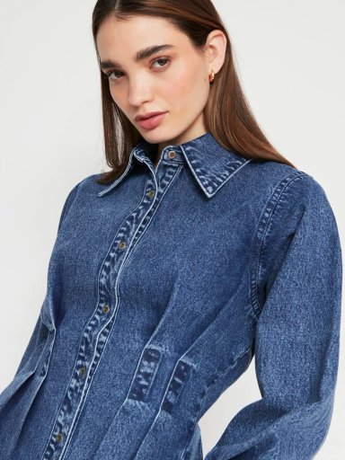 BLUSA MUJER BARBADOS ALGODÓN DENIM PINZAS - 3