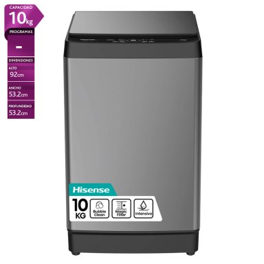 LAVADORA CARGA SUPERIOR HISENSE WT3K1023UT 10KG GRAFITO - 1