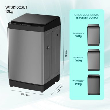 LAVADORA CARGA SUPERIOR HISENSE WT3K1023UT 10KG GRAFITO - 3