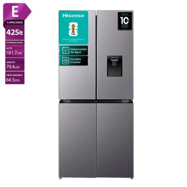 REFRIGERADOR FRENCH DOOR HISENSE RQ5P431NMDA 425L NO FROST GRIS - 1