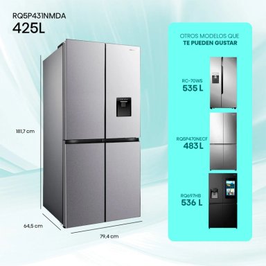 REFRIGERADOR FRENCH DOOR HISENSE RQ5P431NMDA 425L NO FROST GRIS - 3