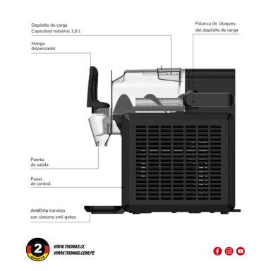 MÁQUINA DE GRANIZADO THOMAS SPIN&ICE TH-SM26DN - 7