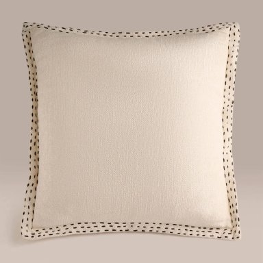 COJÍN MAISON LINETT STITCHING BLANCO/NEGRO 50X50 CM - 2