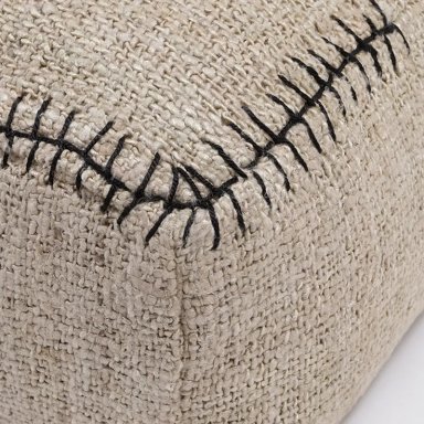 PUFF MAISON LINETT FRANJA NEGRA 50X50 CM BEIGE - 4