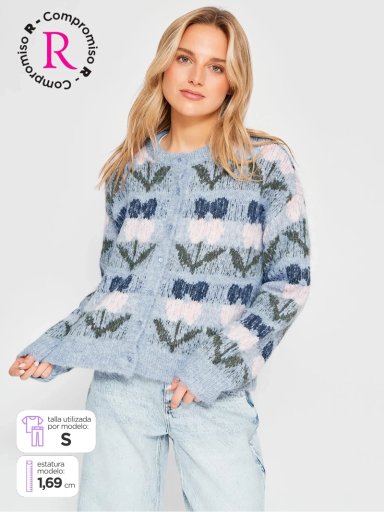 CARDIGAN MUJER INDEX FLORES - 1