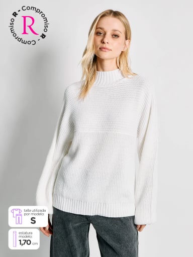 SWEATER MUJER INDEX MANGA LARGA OVERSIZE - 1