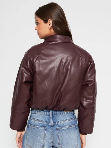 PARKA MUJER INDEX CORTA EFECTO PIEL AGLOBADA - 2