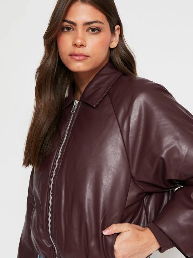 PARKA MUJER INDEX CORTA EFECTO PIEL AGLOBADA - 3