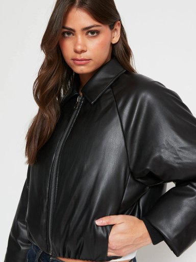 PARKA MUJER INDEX CORTA EFECTO PIEL AGLOBADA - 3
