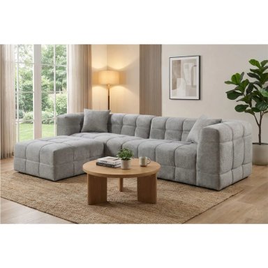 SOFÁ MAISON LINETT SOPHIE 5 CUERPOS + OTTOMAN GRIS - 1