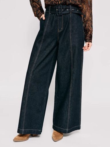 JEANS MUJER MARQUIS ALGODÓN WIDE LEG CINTURÓN - 2
