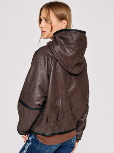 CHAQUETA MUJER TATIENNE CORTA EFECTO CUERO PELUDA - 2