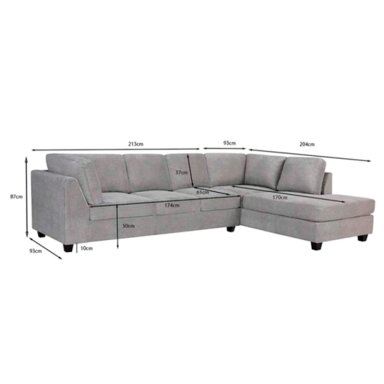 SOFÁ SECCIONAL DERECHO RIPLEY HOME CHICAGO GRIS 5C - 9
