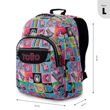 MOCHILA TOTTO ACUARELA ROSADO - 4