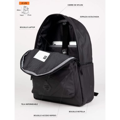 MOCHILA MAUI & SONS 5AM187-MC NEGRO - 6