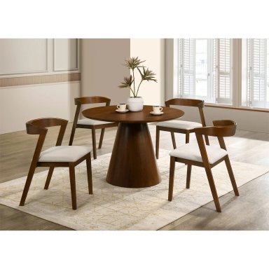JUEGO DE COMEDOR RIPLEY HOME ELENA 4 SILLAS CAFÉ - 1