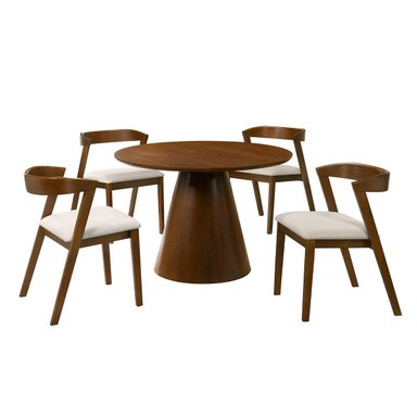 JUEGO DE COMEDOR RIPLEY HOME ELENA 4 SILLAS CAFÉ - 2