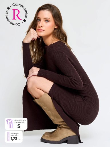 VESTIDO MUJER INDEX LARGO RIB - 2