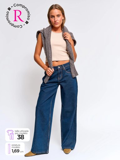 JEANS MUJER INDEX ALGODÓN WIDE LEG - 1