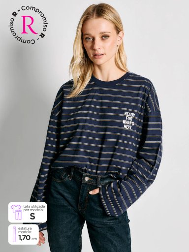POLERA MUJER INDEX ALGODÓN MANGA LARGA ESTAMPADA - 1