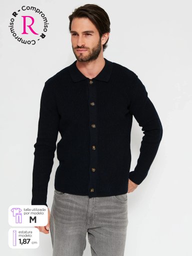CARDIGAN HOMBRE MARQUIS ALGODÓN TEXTURA - 1