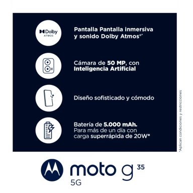 SMARTPHONE MOTOROLA G35 256GB 4GB RAM 50MP 6.7” - 2