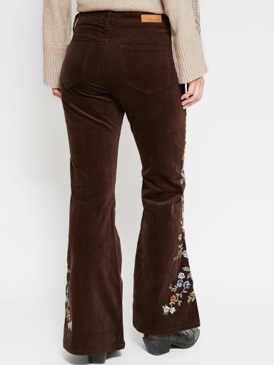 PANTALÓN MUJER TATIENNE ALGODÓN FLARE COTELÉ BORDADO - 3