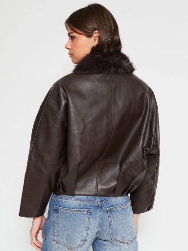 CHAQUETA MUJER INDEX CORTA EFECTO PIEL - 2
