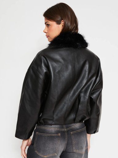 CHAQUETA MUJER INDEX CORTA EFECTO PIEL - 2