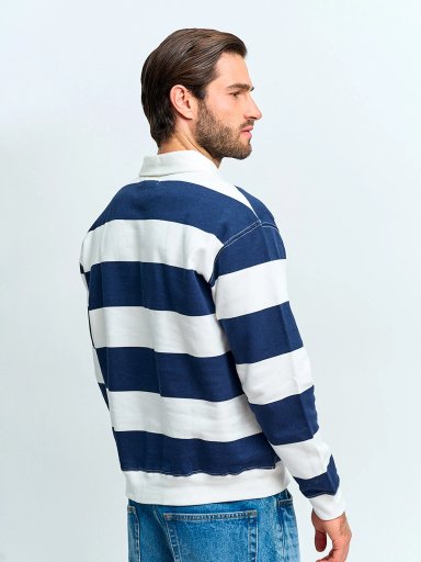 POLERA HOMBRE INDEX ALGODÓN CUELLO POLO MANGA LARGA RAYADA - 2