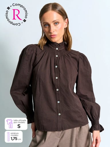 BLUSA MUJER MARQUIS ALGODÓN CUELLO PANAL - 1