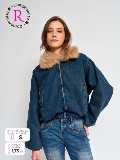 CHAQUETA MUJER INDEX ALGODÓN CORTA DENIM - 1