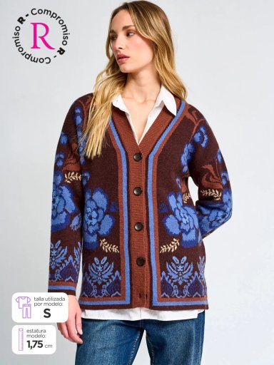CARDIGAN MUJER TATIENNE FLORES - 1