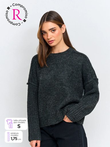 SWEATER MUJER INDEX MANGA LARGA - 1