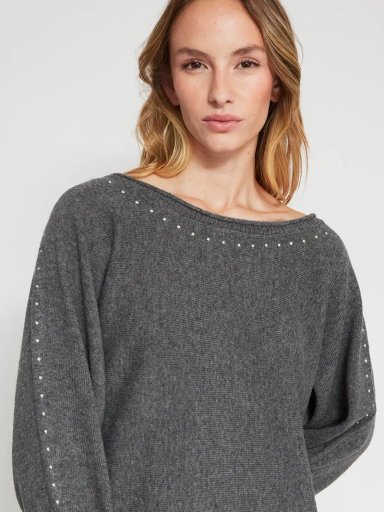 SWEATER MUJER INDEX MANGA LARGA TACHAS - 3